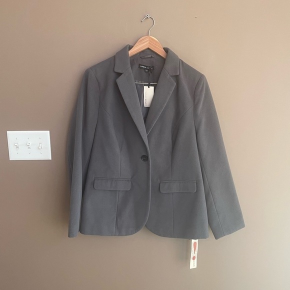 NWT Capsule Waredrobe Staple One Button Blazer in Grey‎ Size 14 - Picture 1 of 5